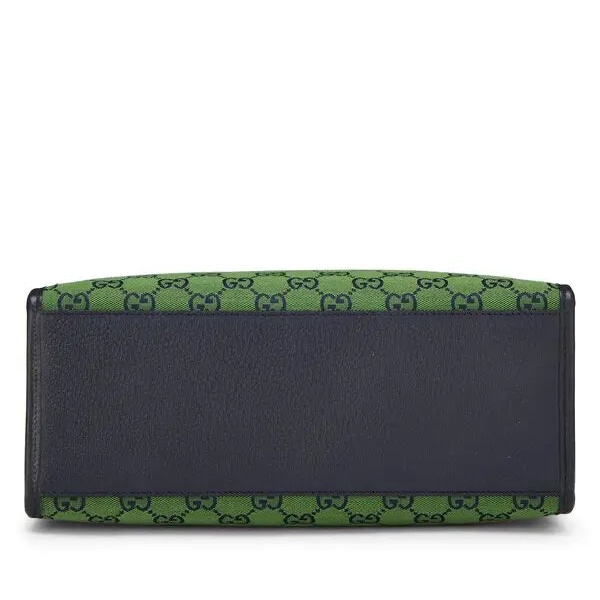Gucci Leather-Trimmed Monogrammed Coated Tote Bag – Green