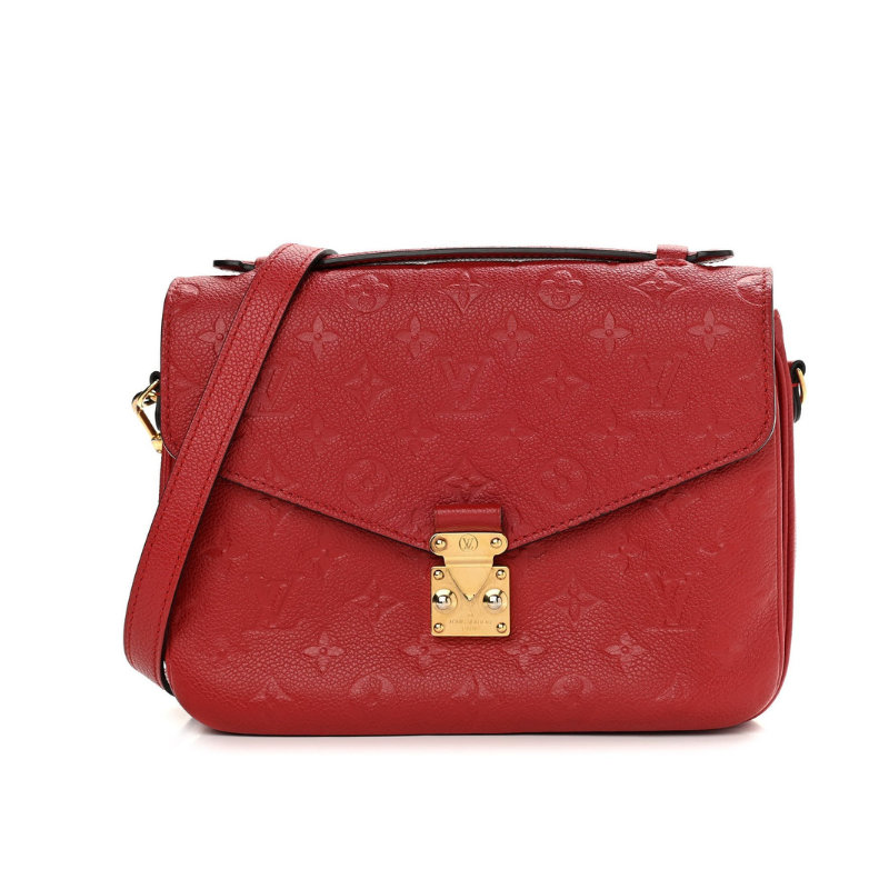 Louis Vuitton Monogram Empreinte Pochette Metis Handbag - Cherry