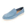 Loro Piana Summer Walk Suede Loafers - Polvere Blue