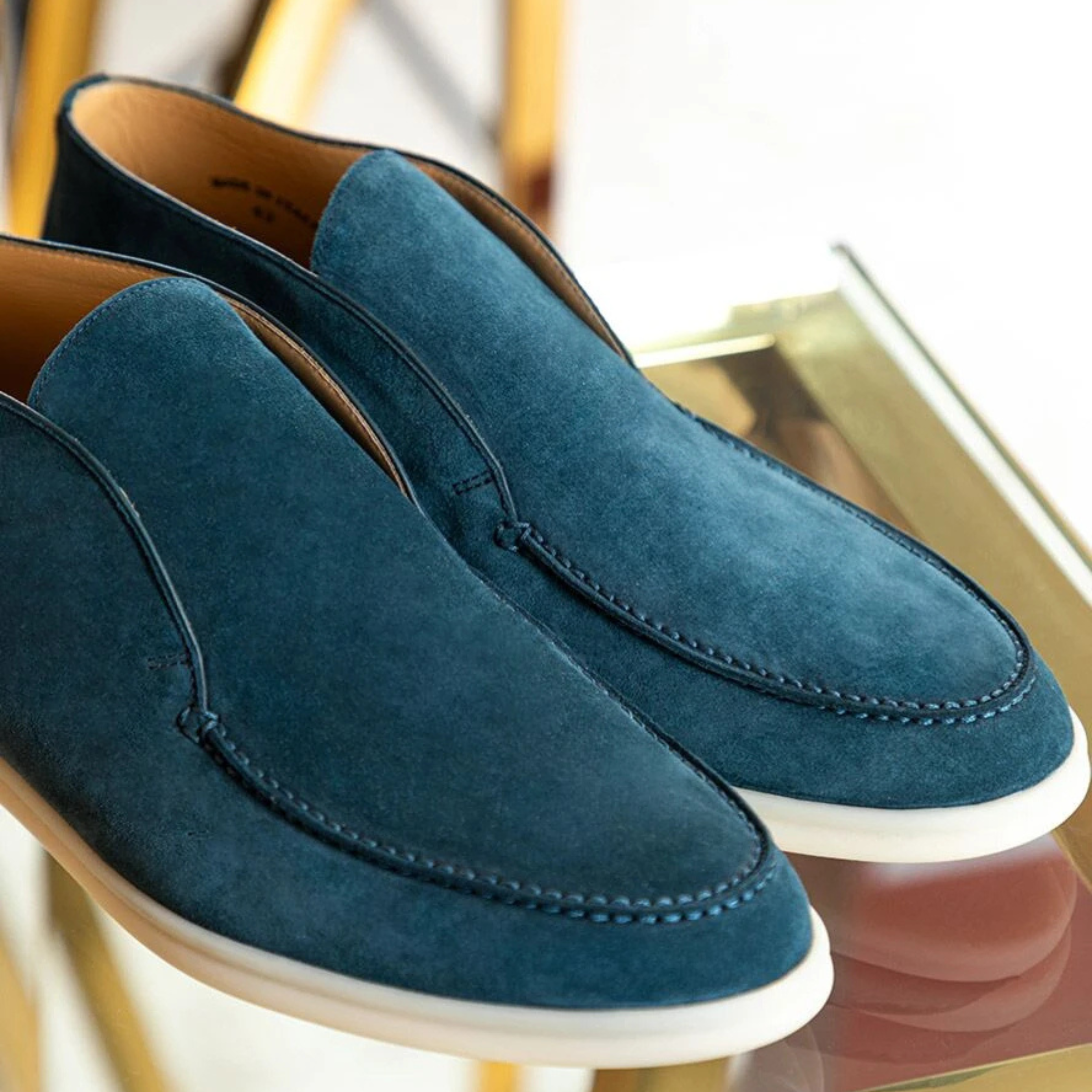 Loro Piana Open Walk Suede Ankle Boots - Dark Blue