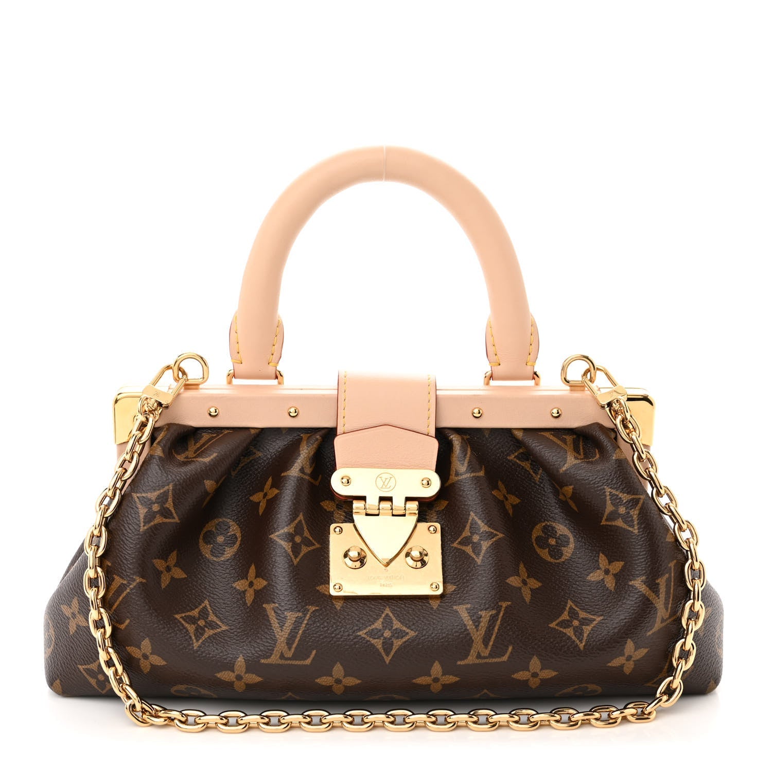 Louis Vuitton Monogram Top Handle Clutch Handbag – Brown
