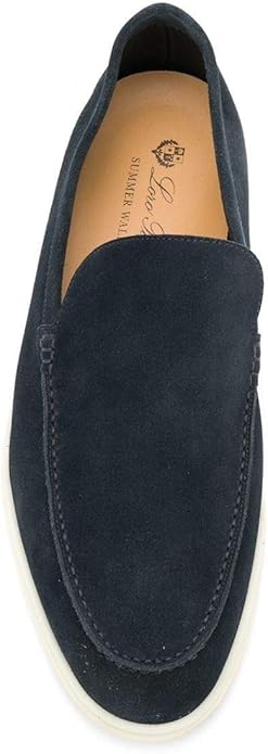 Loro Piana Summer Walk Suede Loafers - Classic Blue (178)