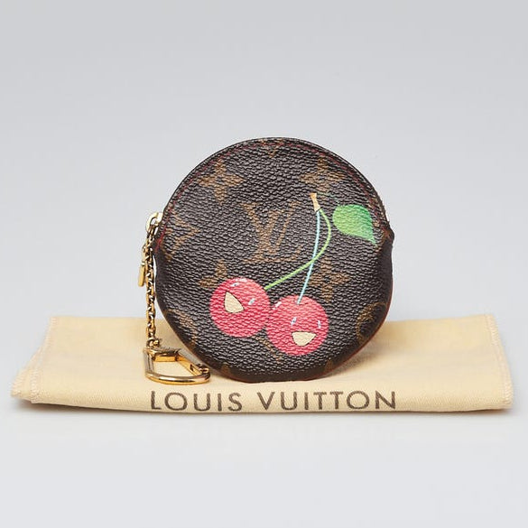 Louis Vuitton Limited Edition Monogram Cerises Round Coin Purse - Brown