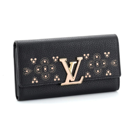 Louis Vuitton Capucines Wallet Laser Cut Leather - Black