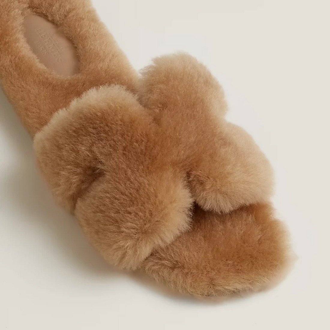 Hermes Woolskin Oran Sandal - Beige Argile