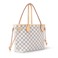 Louis Vuitton Neverfull MM Damier Azur Tote Bag - White