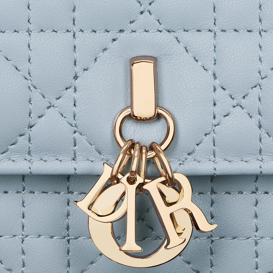 Dior My Dior Cannage Lambskin Mini Bag - Pale Blue