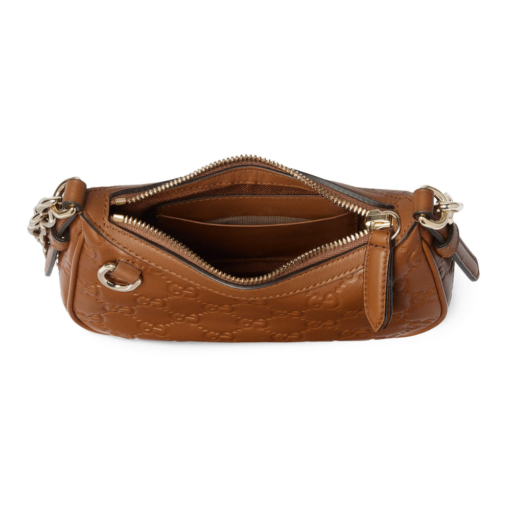 Gucci GG Emblem Mini Shoulder Bag – Brown