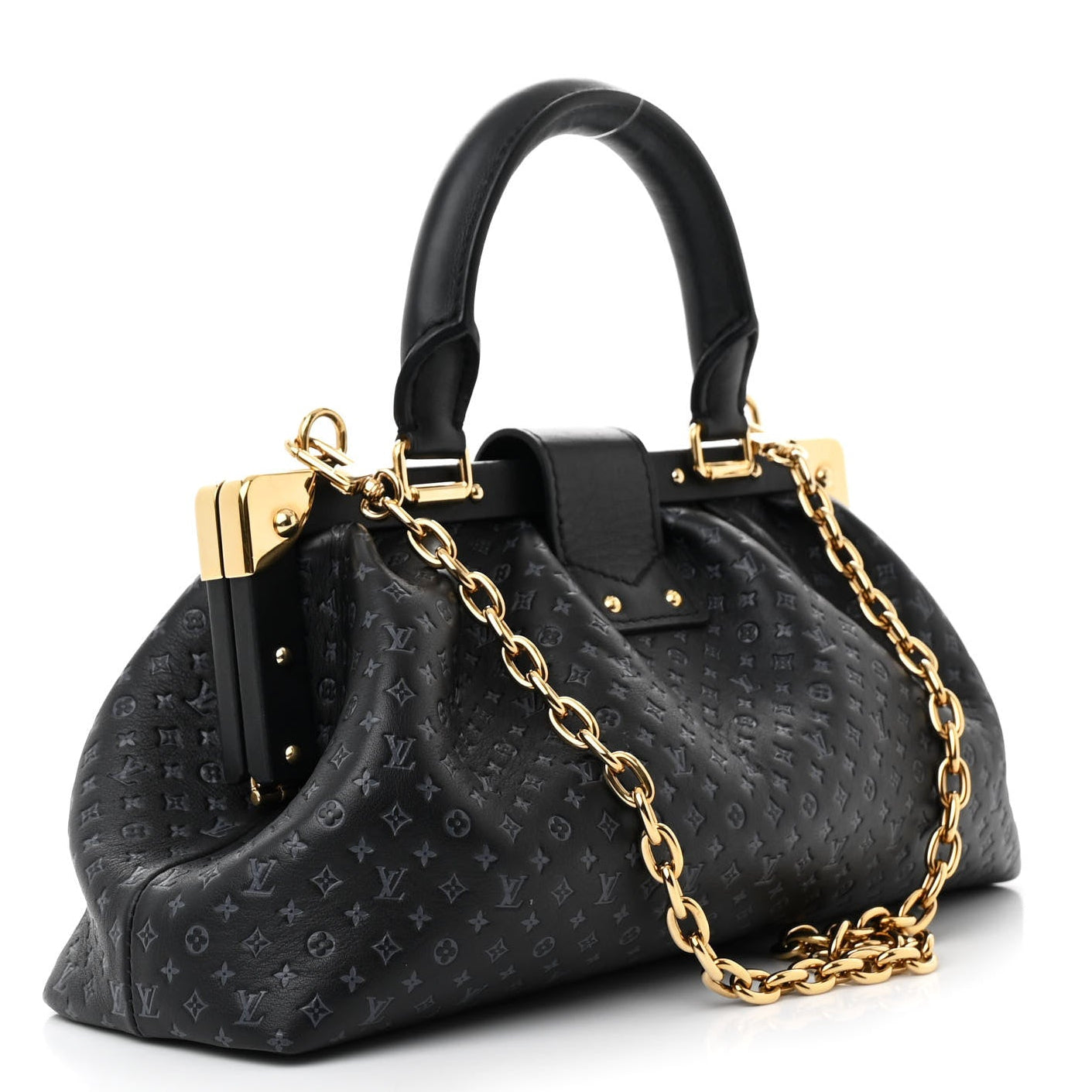 Louis Vuitton Calfskin Monogram Clutch Bag – Black