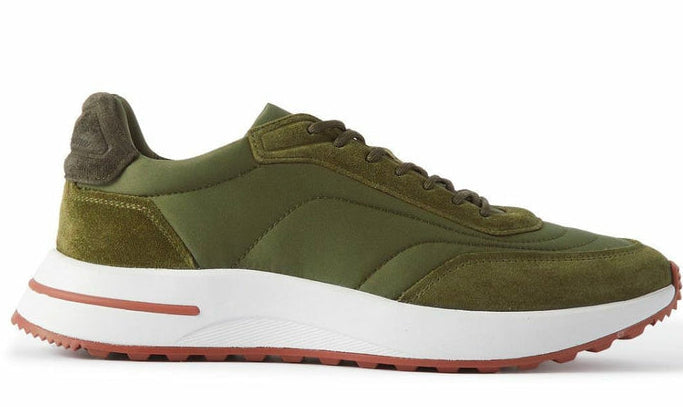 Loro Piana Weekend Walk Suede Sneakers - Green
