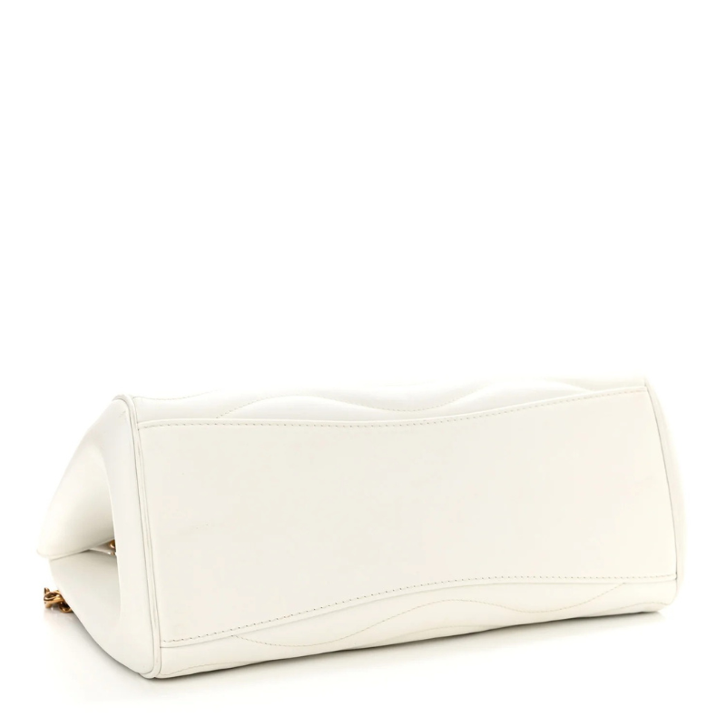 Louis Vuitton Calfskin New Wave Chain Tote Bag - White