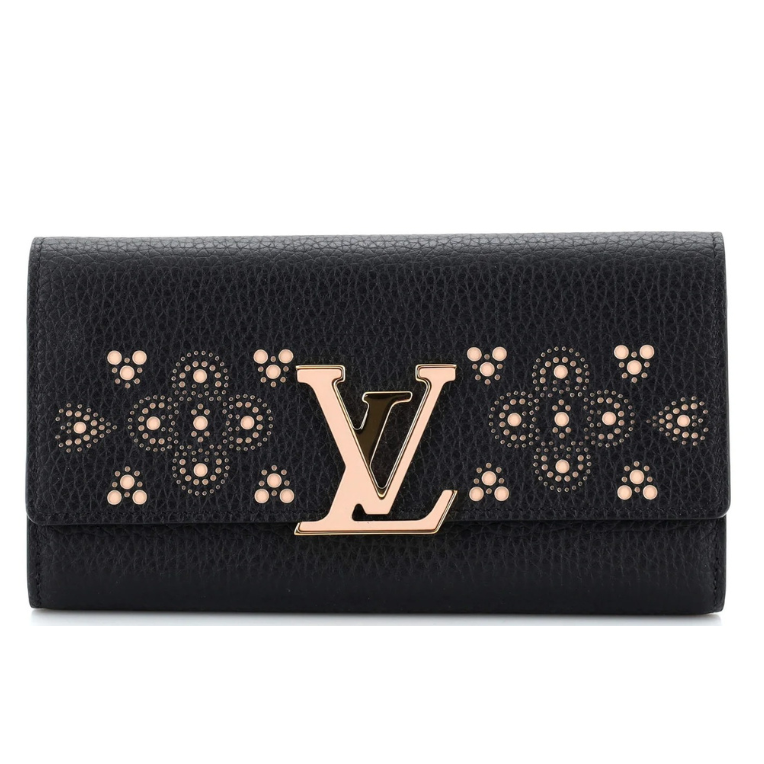 Louis Vuitton Capucines Wallet Laser Cut Leather - Black