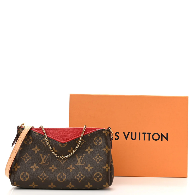 Louis Vuitton Monogram Pallas Clutch Shoulder Bag - Cherry