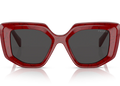 Prada PR14ZS 15D-5S0 Rectangular Marble Red Sunglasses
