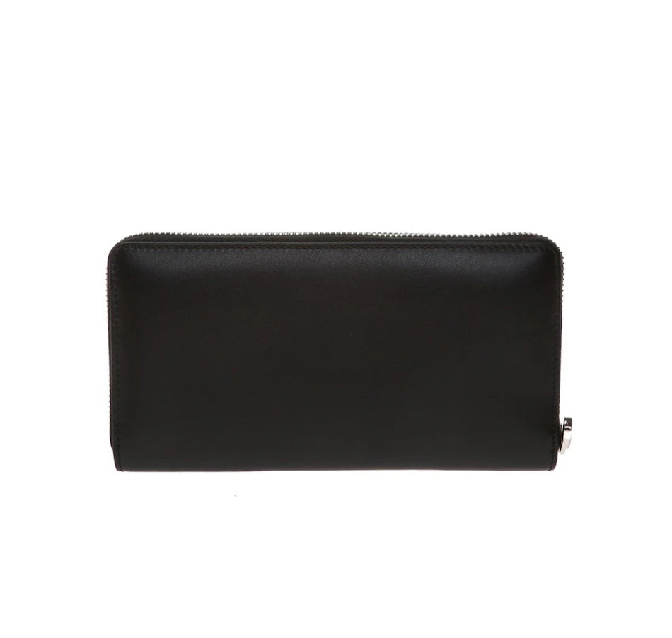 Gucci Long Wallet Embroidery Leather Pouch – Black
