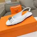 Hermes Innocente Slingback Sandals - White