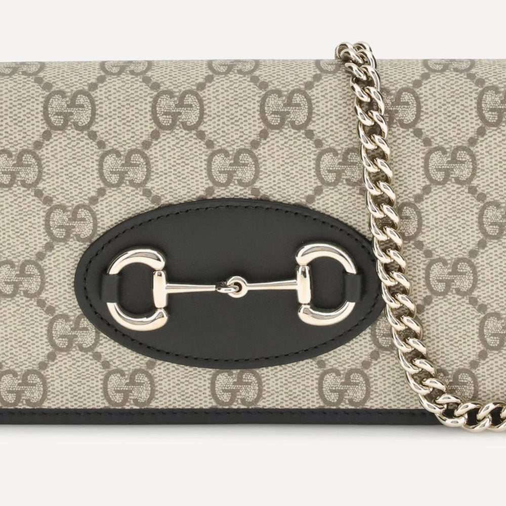 Gucci Horsebit 1955 Chain Wallet - Gray