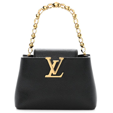 Louis Vuitton Taurillon Mini Chain Capucines Handbag - Black