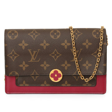 Louis Vuitton Monogram Canvas Flore Chain Wallet Bag - Fuchsia