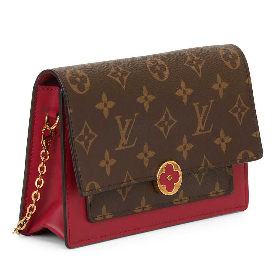 Louis Vuitton Monogram Canvas Flore Chain Wallet Bag - Fuchsia