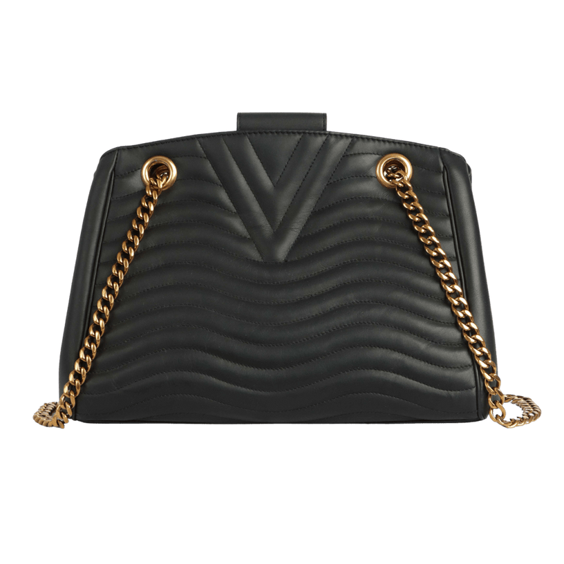 Louis Vuitton Calfskin New Wave Chain Tote Bag - Black