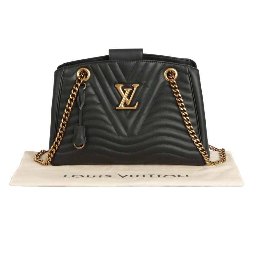 Louis Vuitton Calfskin New Wave Chain Tote Bag - Black