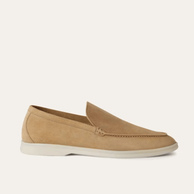 Loro Piana Summer Walk Suede Loafer - Light Wood Smoke (H755)