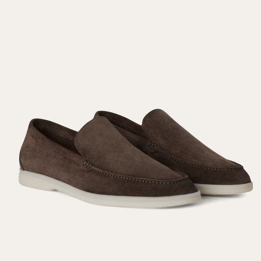 Loro Piana Summer Walk Suede Loafers - Warm Gray (MD84)