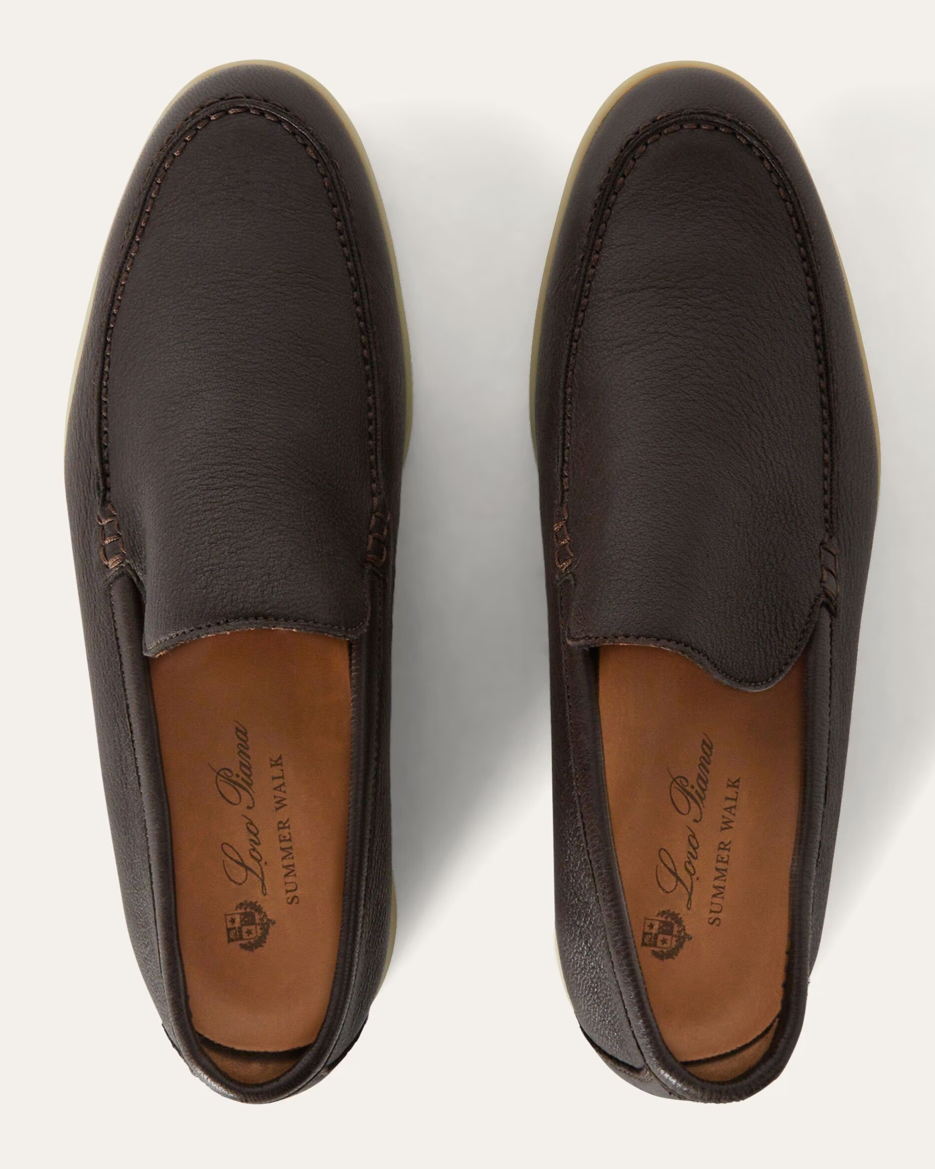 Loro Piana Summer Walk Elk Leather Loafers - Very Dark Brown (H027)
