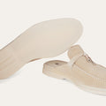 Loro Piana Babouche Charms Walk Suede Loafer - Linen (D746)