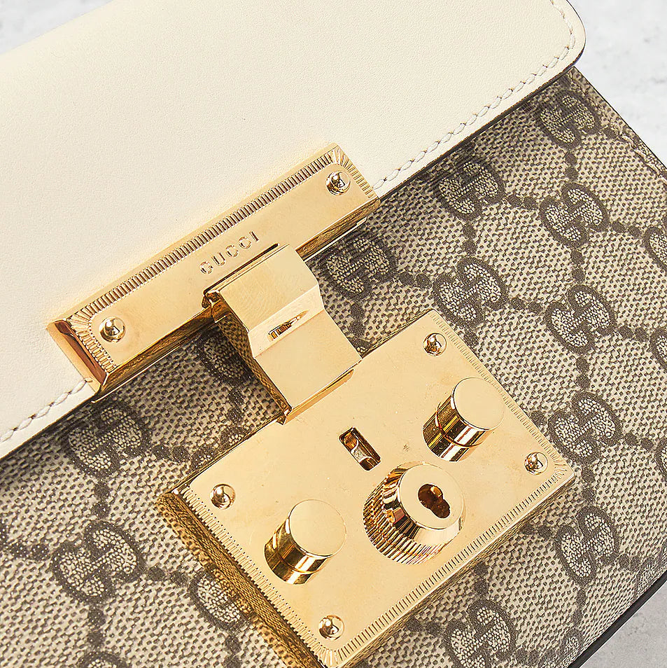 Gucci Padlock GG Supreme Shoulder Bag –  Beige