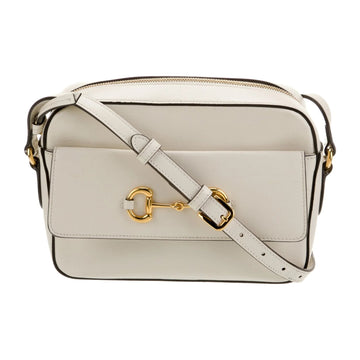 Gucci Horsebit 1955 Small Shoulder Leather Bag – Mystic White