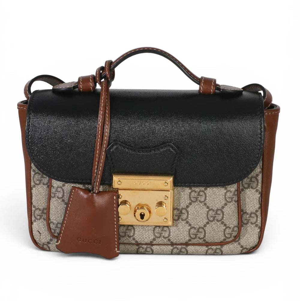 Gucci GG Supreme Monogram Padlock Bag - Black