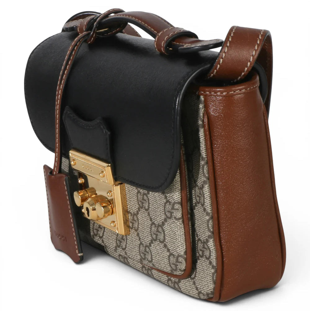 Gucci GG Supreme Monogram Padlock Bag - Black
