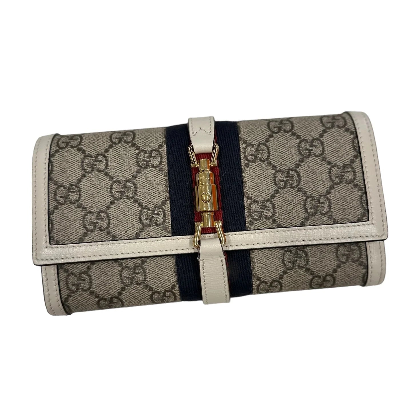 Gucci GG Supreme Jackie 1961 Chain Wallet – Beige