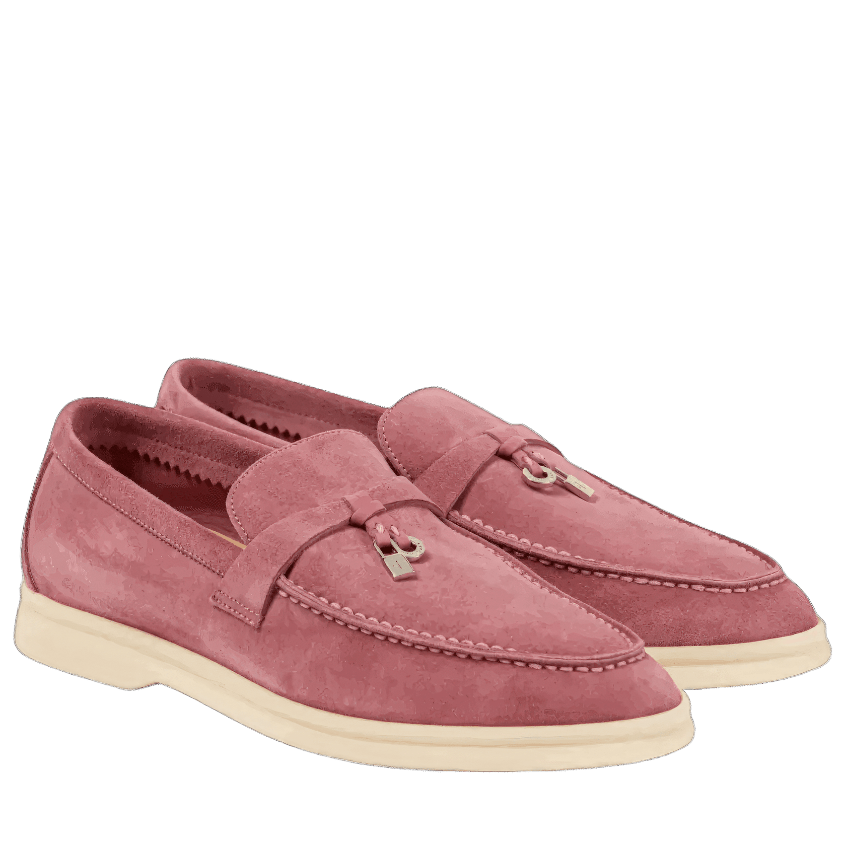 Loro Piana Summer Charms Walk Suede Loafers -  Wild Mauve