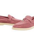 Loro Piana Summer Charms Walk Suede Loafers - Wild Mauve