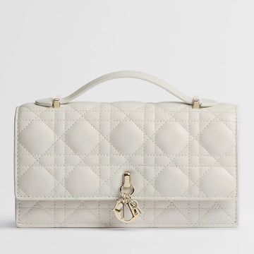 Dior My Dior Cannage Lambskin Mini Bag - Latte