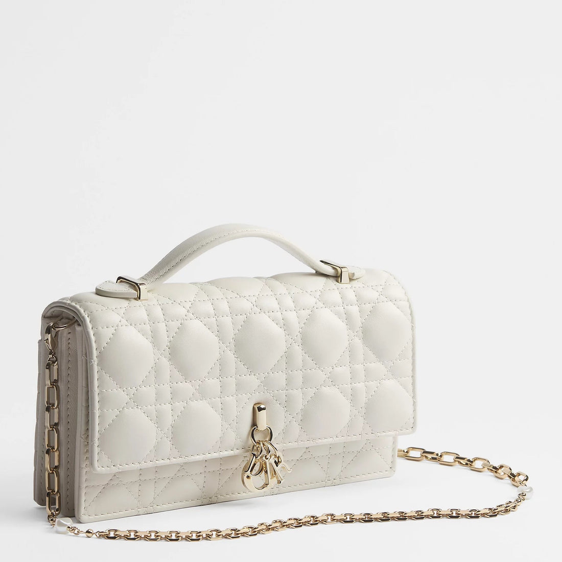 Dior My Dior Cannage Lambskin Mini Bag - Latte