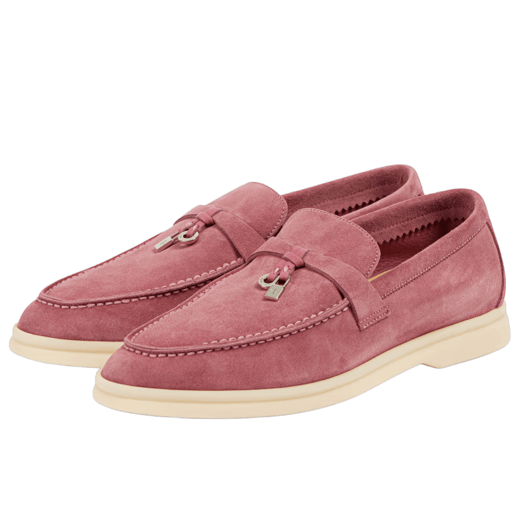 Loro Piana Summer Charms Walk Suede Loafers -  Wild Mauve