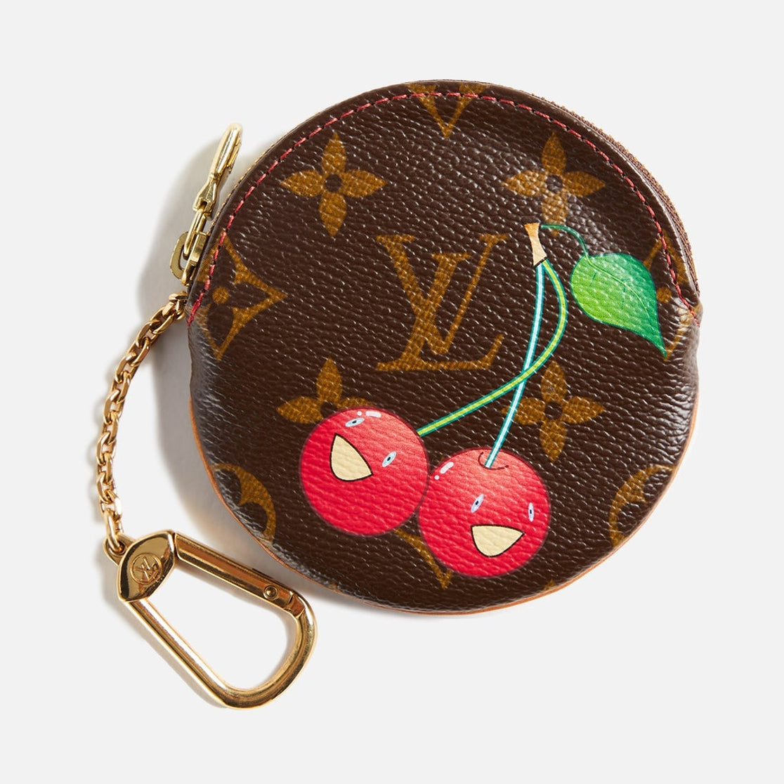 Louis Vuitton Limited Edition Monogram Cerises Round Coin Purse - Brown