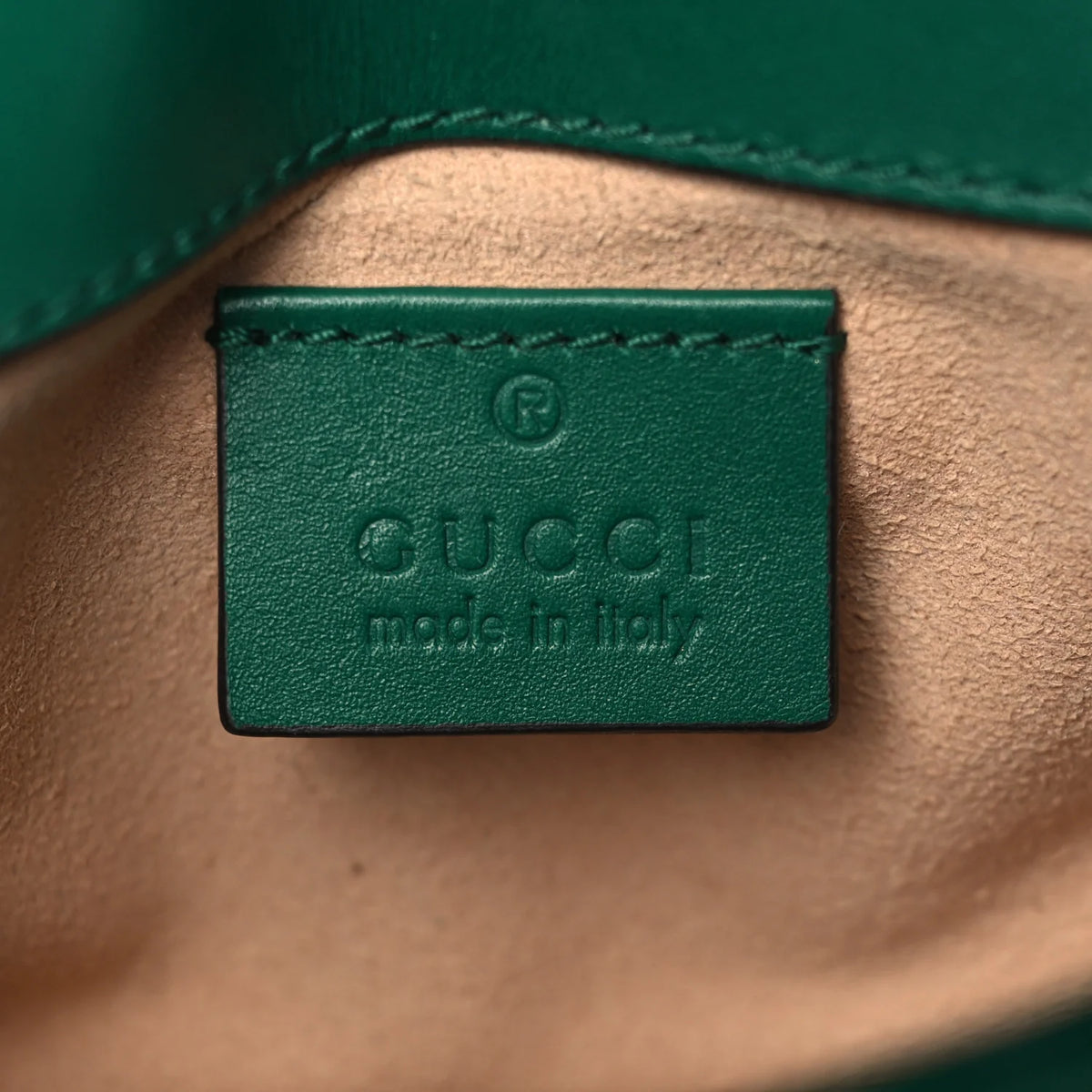 Gucci Gold GG Marmont Mini Shoulder Bag - Green