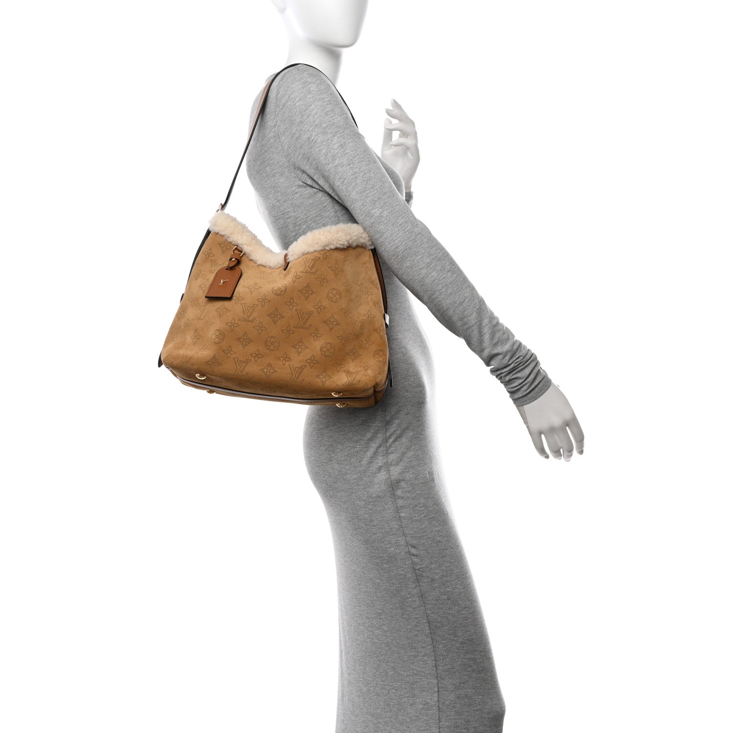 Louis Vuitton Mahina Leather CarryAll BB Shoulder Bag – Beige