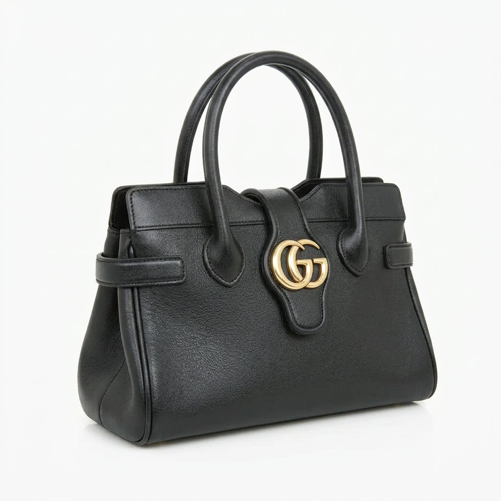 Gucci Small Top Handle Double GG Bag – Black