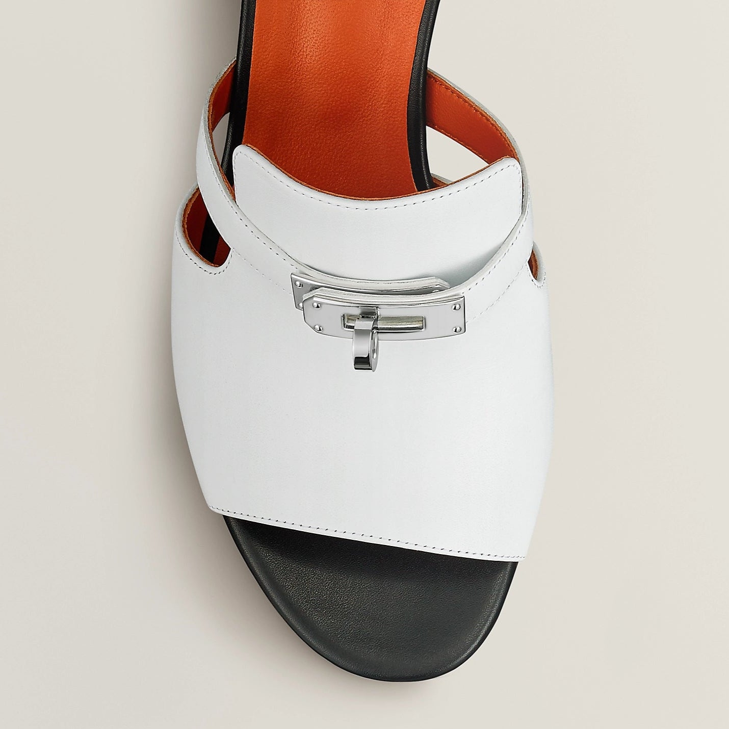 Hermes Candy Crocodile Leather Sandals - White