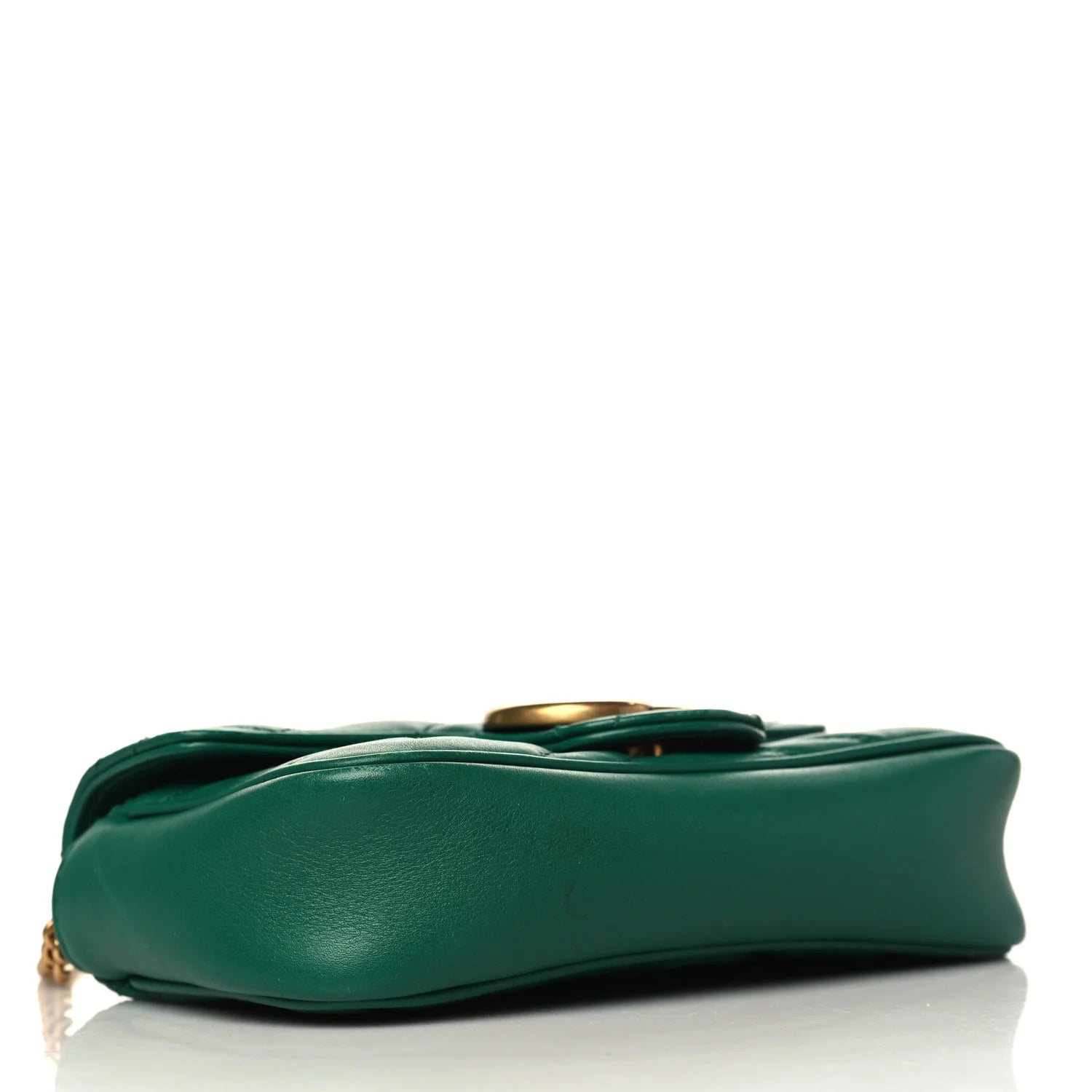 Gucci  Gold GG Marmont Mini Shoulder Bag - Green