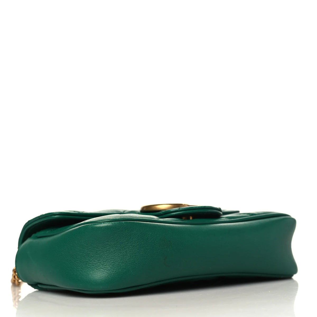 Gucci Gold GG Marmont Mini Shoulder Bag - Green