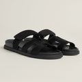 Hermes Chypre Suede Sandals - Noir