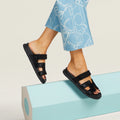 Hermes Chypre Suede Sandals - Noir