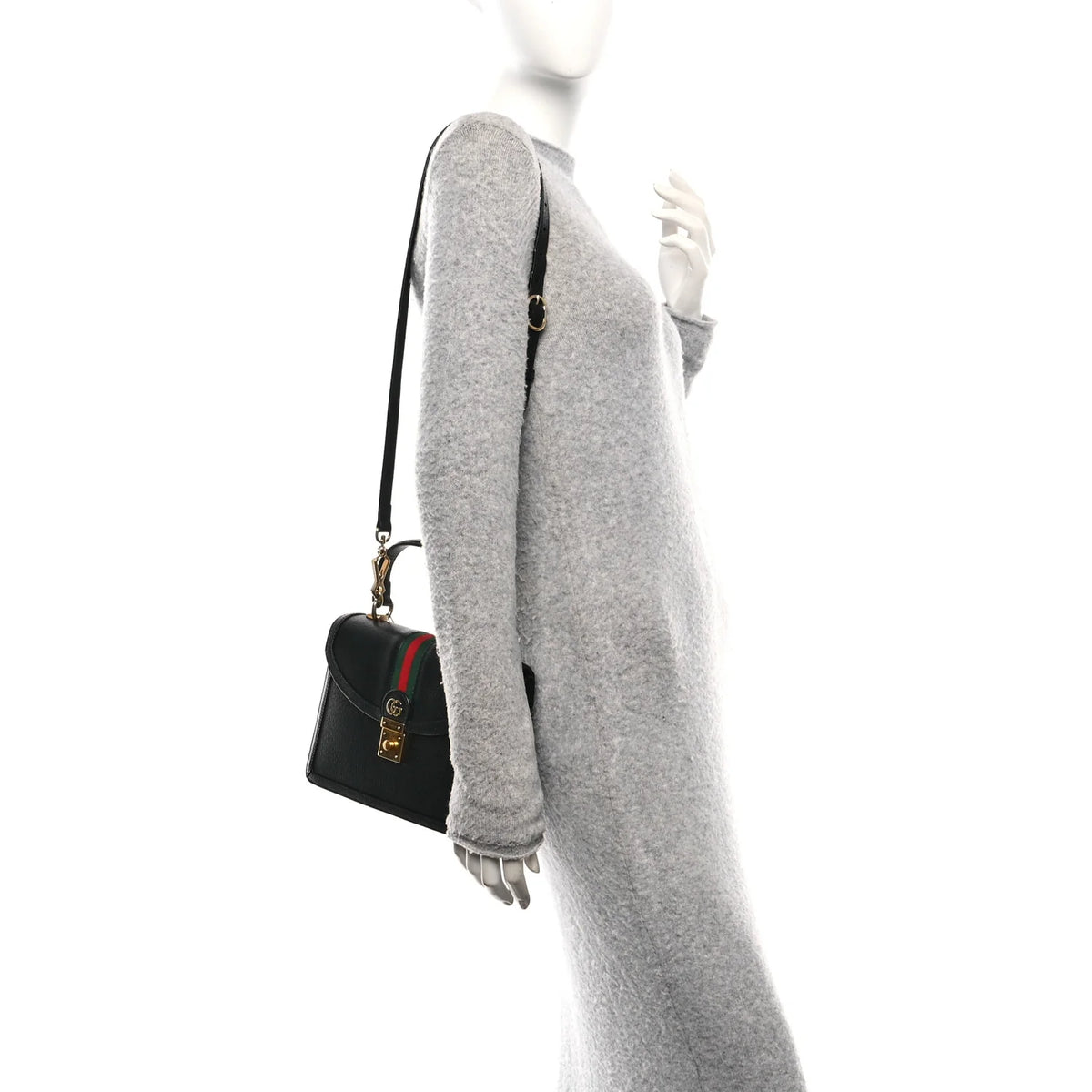 Gucci Ophidia Medium Top Handle Bag - Black